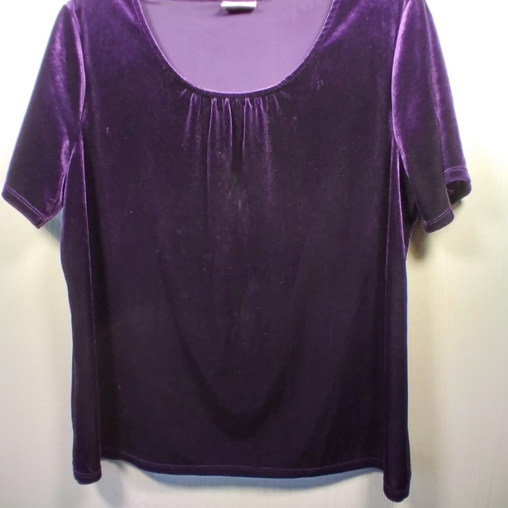 Jaclyn Smith Purple Velveteen  Blouse - Picture 10 of 12